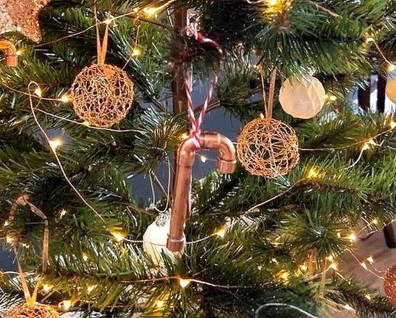 candy cane | christmas tree decoration | steam punk christmas decoration | copper decoration