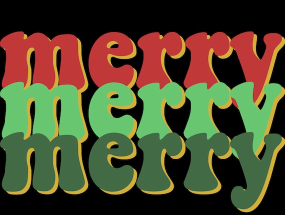 Merry Merry Merry PNG Sublimation Etsy