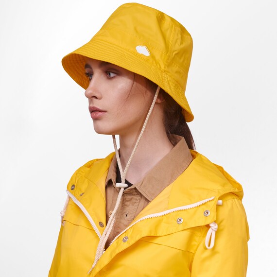 Yellow Membrane Bucket Hat Handmade 