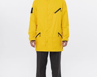 Yellow men's raincoat, S - XL sizes, Large Raincoat for Men, Travel Jacket, Raincoat Packable
