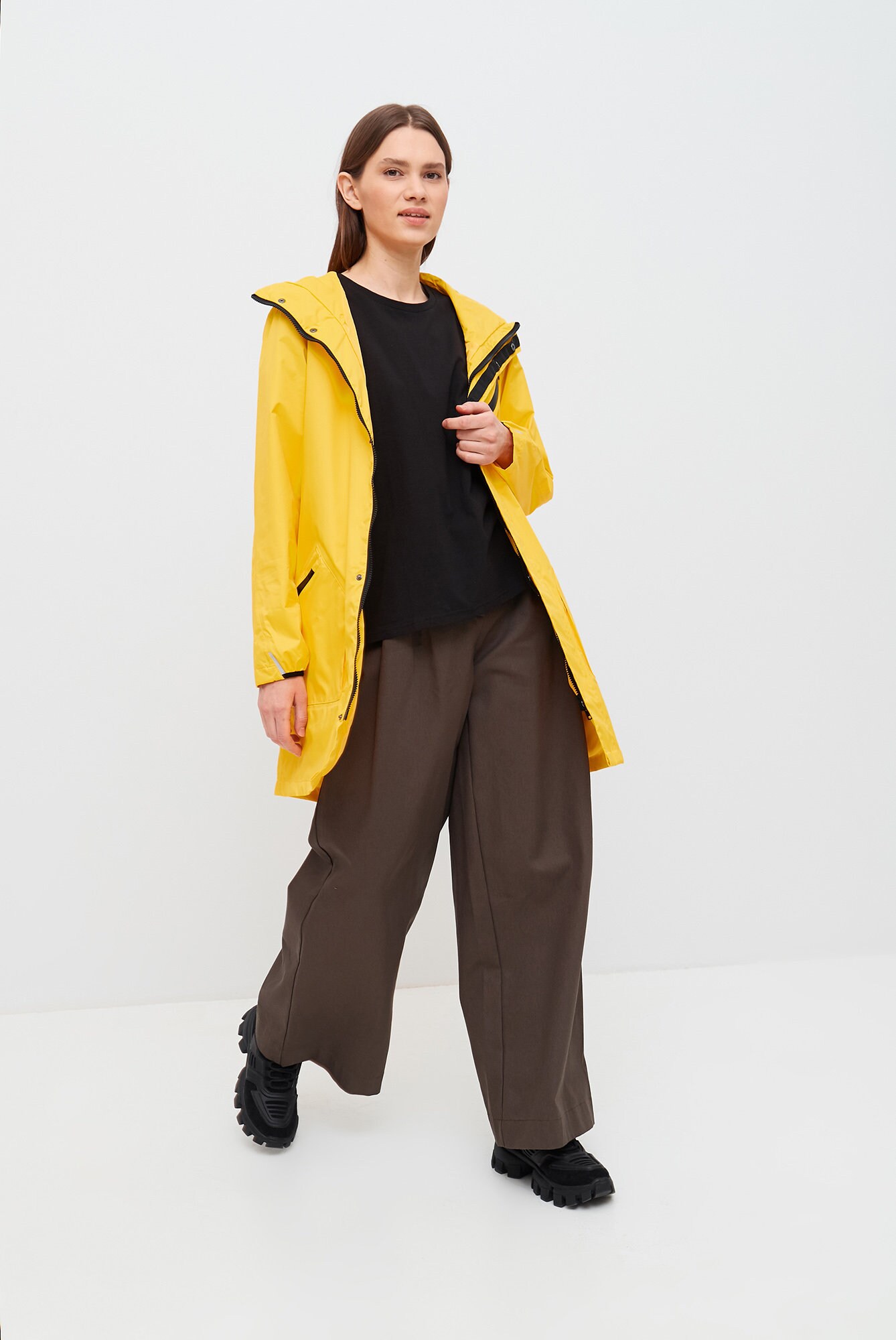 Yellow Membrane Raincoat, Handmade Lightweight Packable Waterproof Rain ...