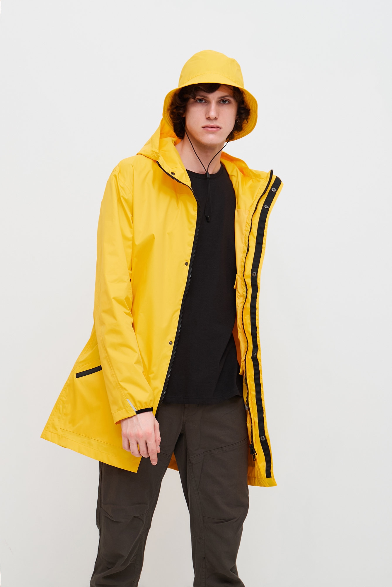 Yellow Rain Jacket for Traveling Men Raincoat With Hood - Etsy