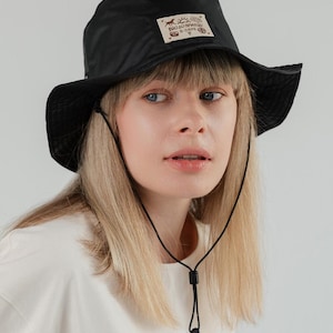 Waterproof bucket hat Dark Gray, Handmade lightweight membrane hat, Breathable bucket cap, Unisex summer cap