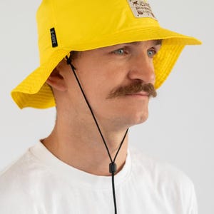 Unisex Bucket Hat Outdoor Cap, Yellow bucket hat, Bucket waterproof hat, Men's Yellow Bucket Hats