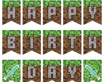 Download Minecraft birthday svg | Etsy