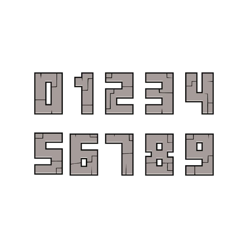 Download Minecraft Numbers 0-9 Birthday Party Printable Svg Png Ai | Etsy