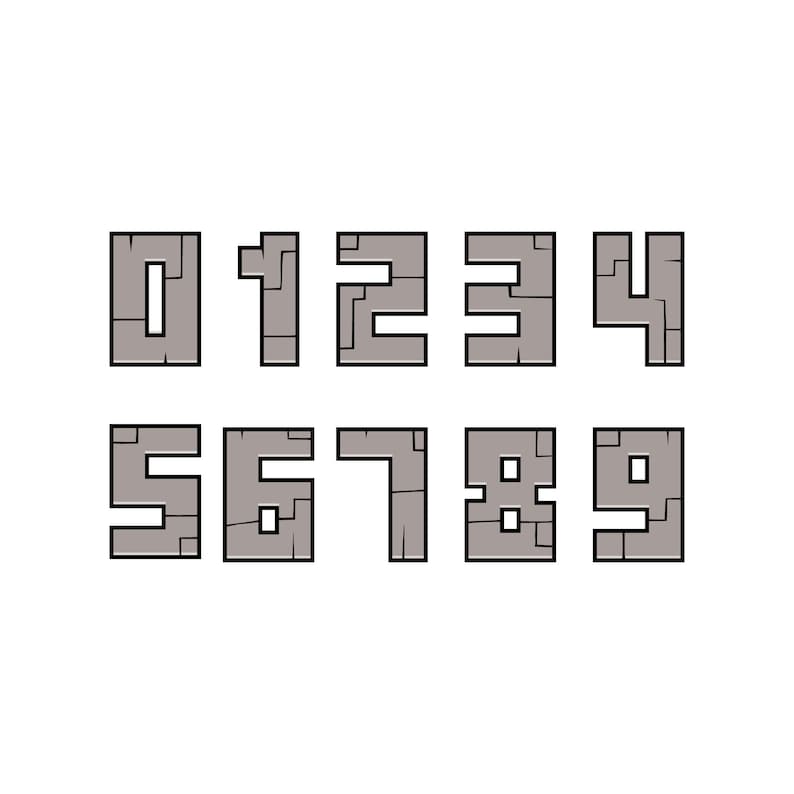 Download Minecraft Numbers 0-9 Birthday Party Printable Svg Png Ai ...