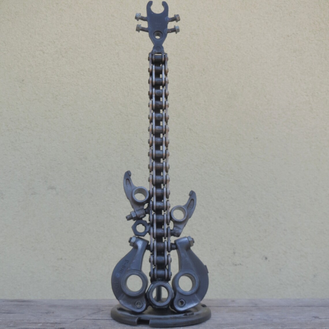 Bass Guitar Sculpture 15 Tall Scrap Metal Sculpture Etsy