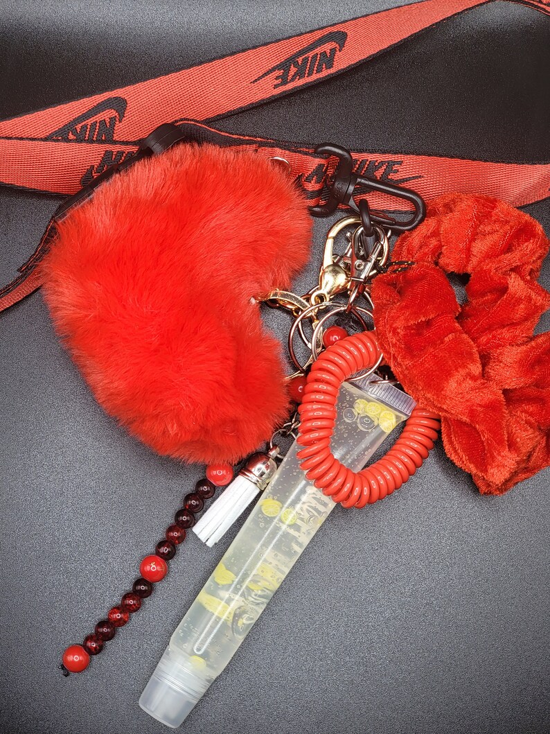 Red Lip Gloss Keychain Bundle Etsy