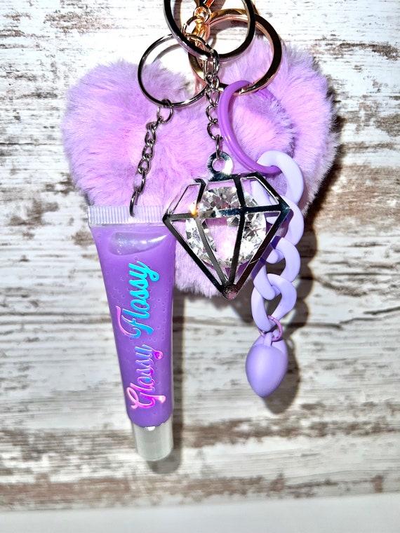 Purple Lip Gloss Keychain Bundle