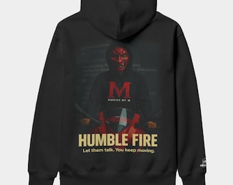 motorcycle Streetwear Humble Fire All-Over Print Men's & Women's Pullover Hoodie | Interlock | Urban Streetwear Biker Apparel