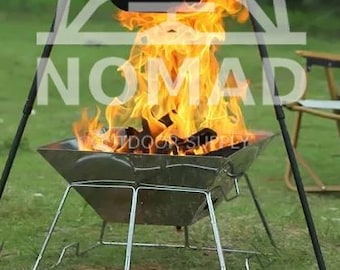 Nomad Stainless Steel Portable Grill: Foldable Camping BBQ Stove