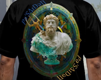 Poseidon Wave God T-shirt | Bold Greek Mythology Bust | Urban Hype Streetwear
