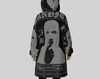 Minimal Streetwear Fleece Oversized Obey Hoodie Blanket With Decorative Ears Unisex