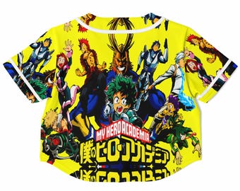 MHA Super Hero Anime Cropped Baseball Jersey gym