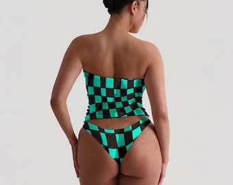 Strapless Anime Tube Top & Panty Set – Brushed Milk Silk | Loungewear | Summer Outfit