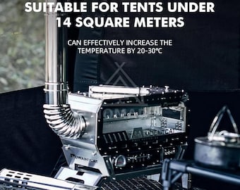 Stainless Steel Tent Stove: Portable Camping Heater & Oven, 3-Sided Glass