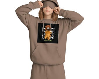 Minimal Streetwear Escape Travel Nap Hoodie with Built-in Eye Mask Unisex