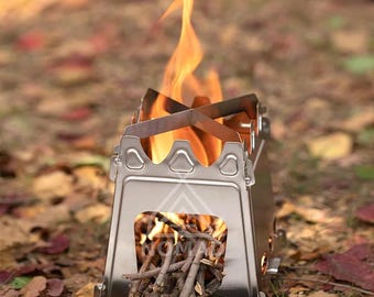 Nomad Portable Stainless Steel 304 Camping Stove | Foldable Detachable Card Stove for Hiking, Backpacking, BBQ & Outdoor Cooking Gear