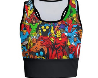 Retro Super Hero Comic Women's Sports Bra gym