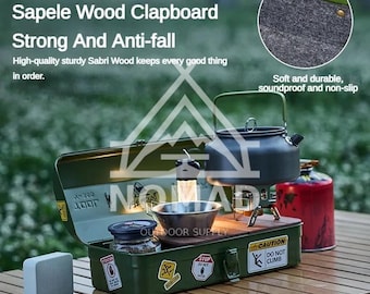 Heavy Duty Iron & Wood Tool Storage Box: Waterproof Portable Toolbox
