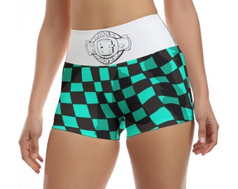 Tanjiro Slayer Of – Demons Women's Ultra-Short Yoga Shorts gym | Urban Streetwear Biker Apparel
