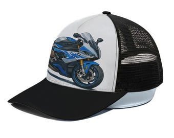 S1K-RR Inspired Trucker – Hat With Black Half-mesh snapback | Urban Streetwear Biker Apparel