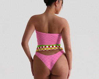 Strapless Anime Tube Top & Panty Set – Brushed Milk Silk | Loungewear | Summer Outfit