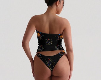 Strapless Tube Top & Panty Set – Brushed Milk Silk | Loungewear | Summer Outfit