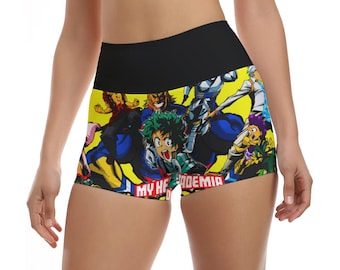 MHA Super Hero – Anime Women's Ultra-Short Yoga Shorts gym | Urban Streetwear Biker Apparel