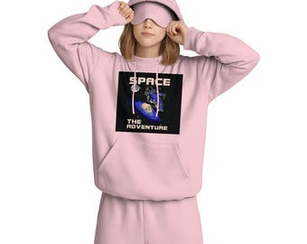 Minimal Streetwear Space Travel Nap Hoodie with Built-in Eye Mask Unisex