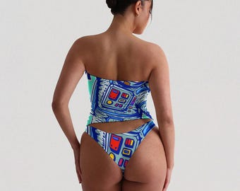 Explore Me Strapless Tube Top & Panty Set – Brushed Milk Silk | Loungewear | Summer Outfit