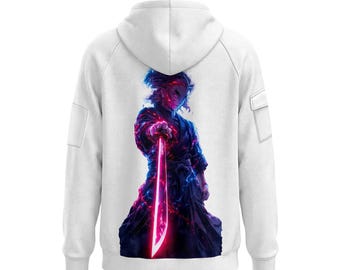 Anime Sword Art Fleece Hoodie – Urban Half-Zip Sweatshirt