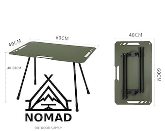 Foldable Lightweight Aluminum Camping Table: Portable Tactical Outdoor Furniture