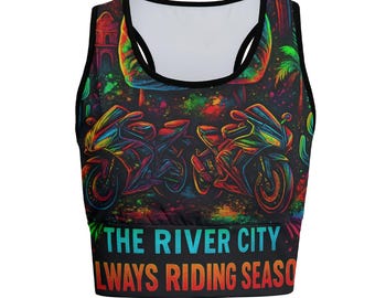 The River City Riding Season Women's Sports Bra gym