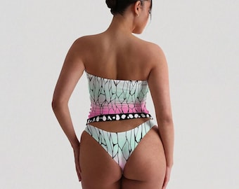Strapless Anime Tube Top & Panty Set – Brushed Milk Silk | Loungewear | Summer Outfit