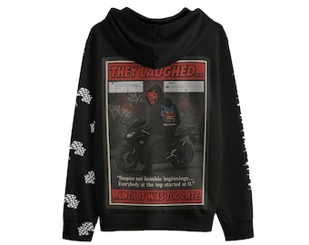 motorcycle Streetwear Laugh – Now All-Over Print Men's & Women's Pullover Hoodie | Interlock | Urban Streetwear Biker Apparel