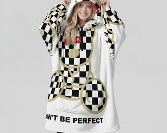 Minimal Streetwear Fleece Oversized Be Sorry Hoodie Blanket With Decorative Ears Unisex