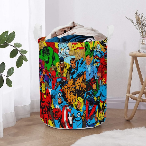 Retro Super Hero Comic Laundry Basket Obrazy