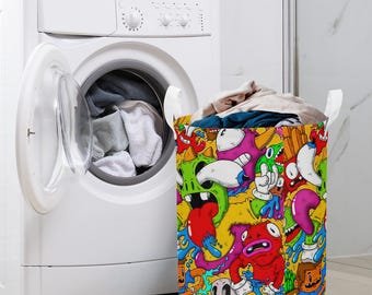 Comic Laundry Hamper – Collapsible Superhero Basket for Kids, Dorms