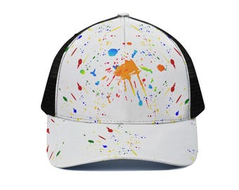Urban Trucker Hat – With Black Paint Me Half-mesh snapback | Urban Streetwear Biker Apparel