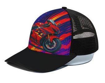 GSXR 1000 Inspired – Trucker Hat With Black Half-mesh snapback | Urban Streetwear Biker Apparel