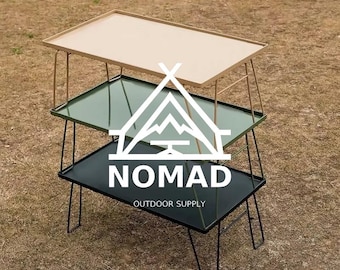 Folding Camp Table: Portable Iron Grill Station - Nomad Outdoor
