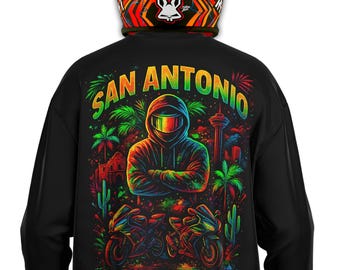 Streetwear Lone Star Cities Drop Heavyweight Oversized Sweatshirt & Hoodiemotorcycle