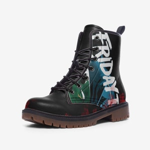 Jason Voorhees Friday the 13th Faux Leather Boots: Urban Biker Style