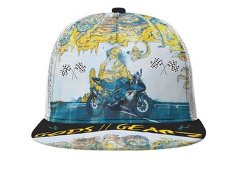 Custom Anime Art Trucker Hat – Stylish Urban Headshot Print, Adjustable Mesh Snapback CapUrban