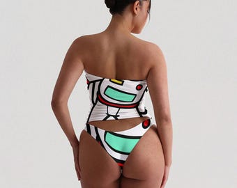 Memo Strapless Tube Top & Panty Set – Brushed Milk Silk | Loungewear | Summer Outfit