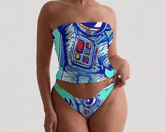 Explore Me Strapless Tube Top & Panty Set – Brushed Milk Silk | Loungewear | Summer Outfit