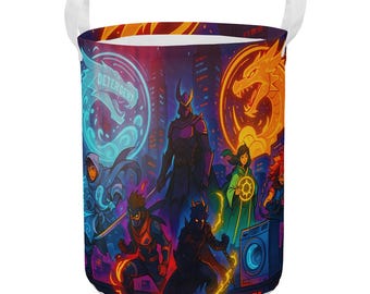 Detergent Heros Comic Laundry Hamper – Collapsible Superhero Basket for Kids, Dorms, Toy