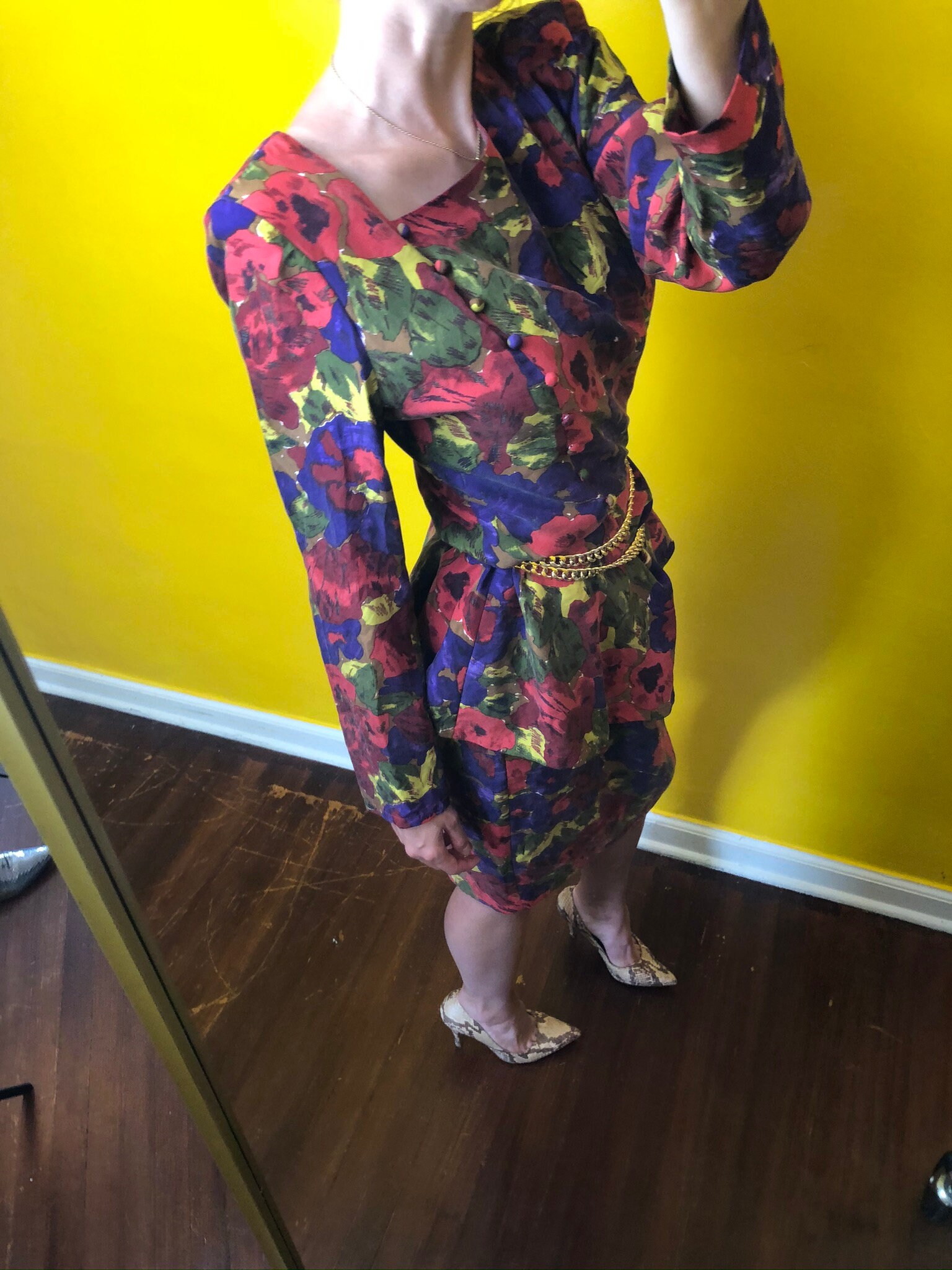 Diane Gilman Silk Floral Dress | Etsy